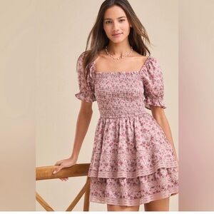 Altar'd State Pink Floral Mini Dress